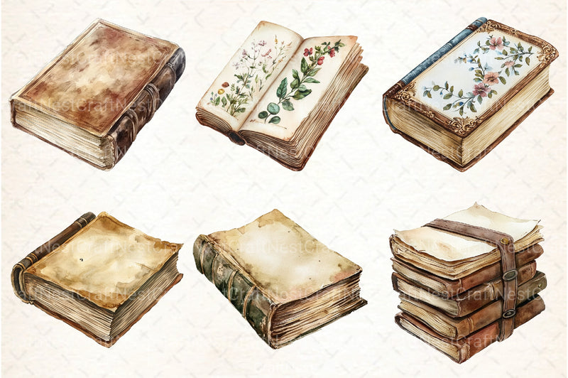 Vintage Books Clipart Bundle 2 - CraftNest - Digital Crafting and Art