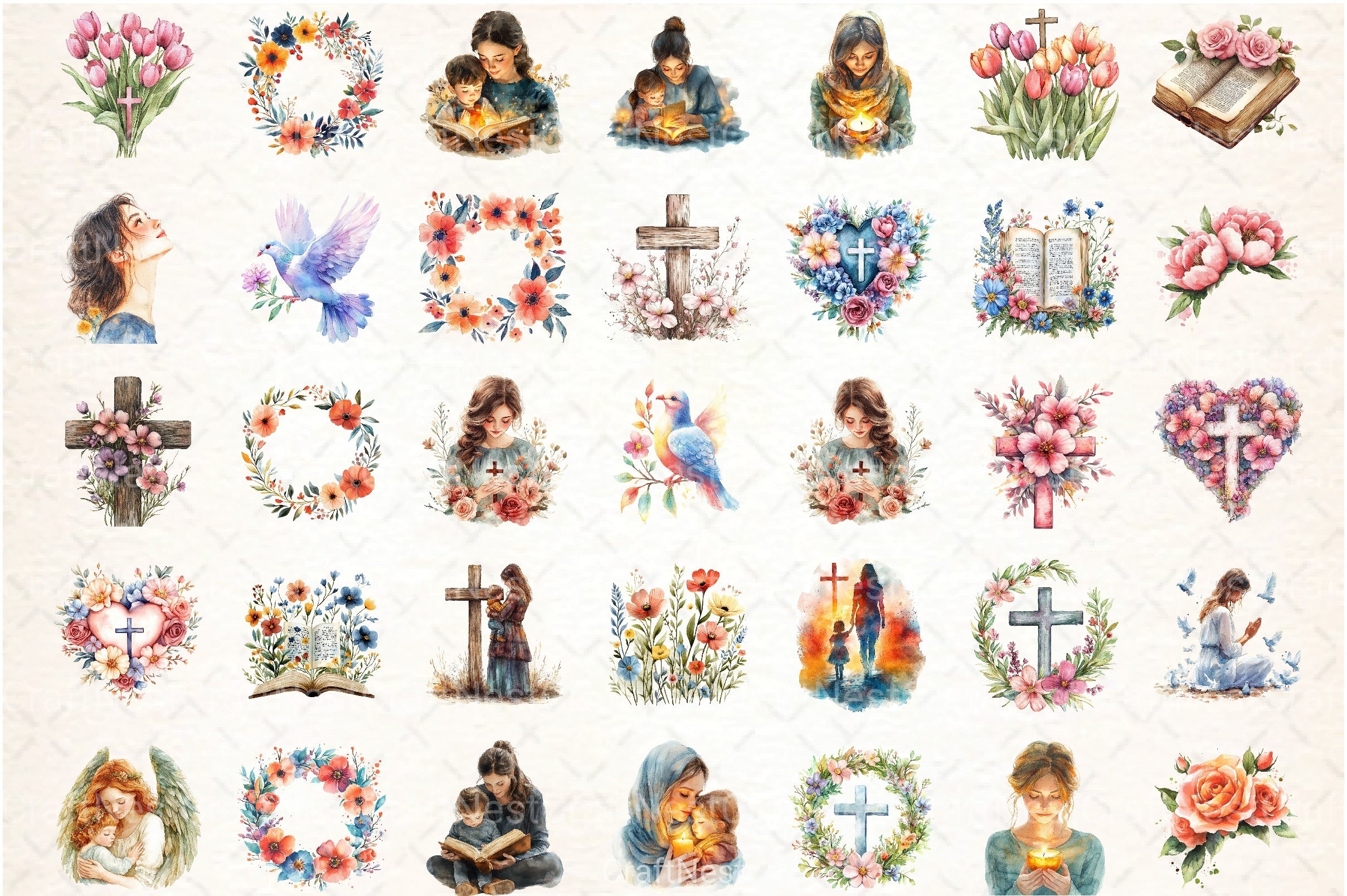 Christian Mom Mother's Day Clipart Bundle - CraftNest - Digital Crafting and Art