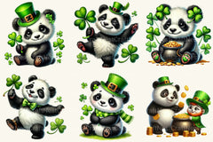 St Patrick's Panda Clipart Bundle - CraftNest - Digital Crafting and Art