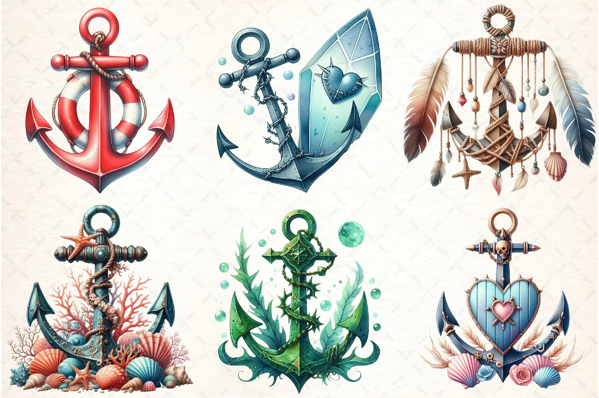 Summer Anchor Clipart Bundle - CraftNest - Digital Crafting and Art