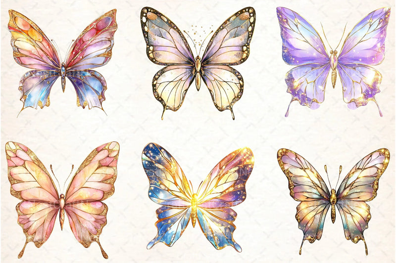 Stained Glass Butterfly Clipart Bundle 1 - CraftNest - Digital Crafting and Art