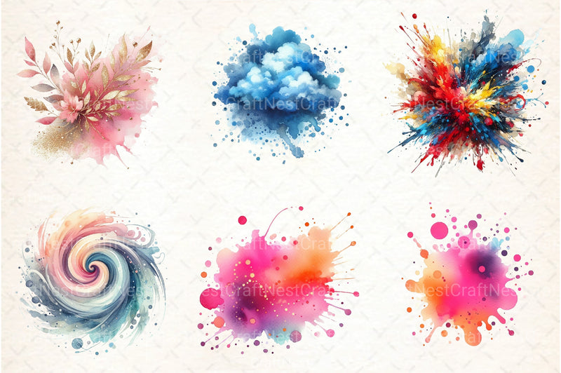 Paint Splatter Clipart Bundle - CraftNest - Digital Crafting and Art