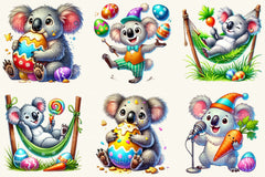 Funny Easter Koala Clipart Bundle - CraftNest - Digital Crafting and Art