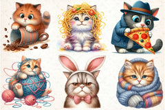Funny Cat Life Clipart Bundle - CraftNest - Digital Crafting and Art