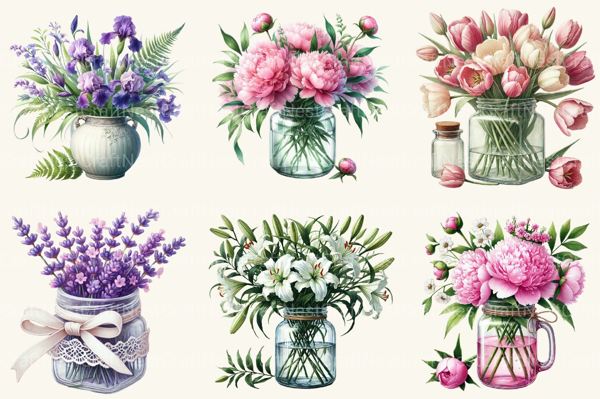 Flower Jar Clipart Bundle - CraftNest - Digital Crafting and Art