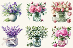 Flower Jar Clipart Bundle - CraftNest - Digital Crafting and Art