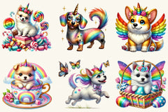 Unicorn Dogs Clipart Bundle - CraftNest - Digital Crafting and Art