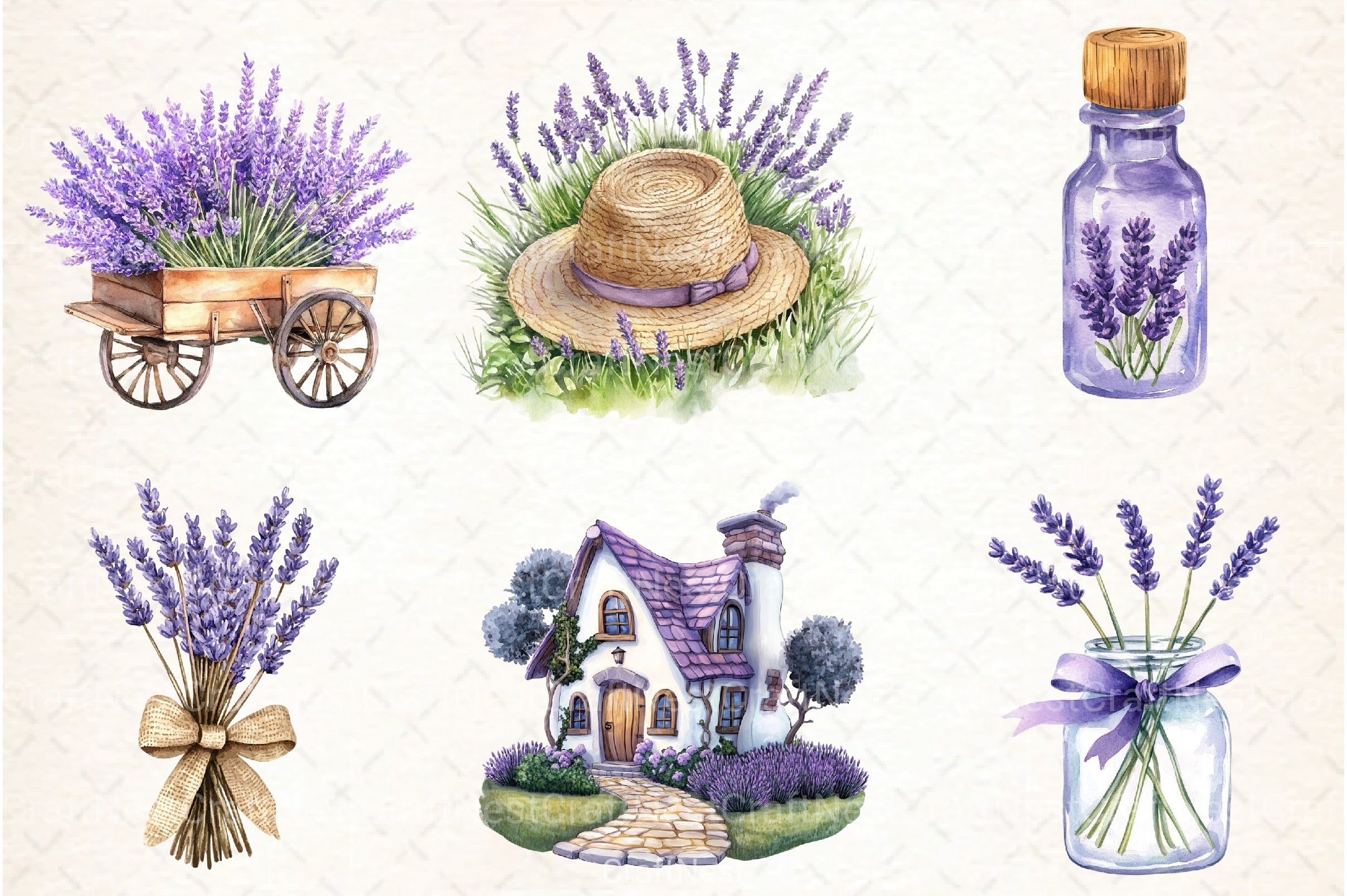 Countryside Lavender Clipart Bundle 1 - CraftNest - Digital Crafting and Art