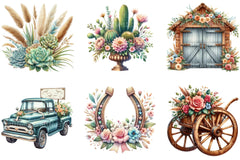 Western Boho Wedding Clipart Bundle - CraftNest - Digital Crafting and Art
