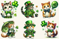 St Patrick's Cats Clipart Bundle - CraftNest - Digital Crafting and Art