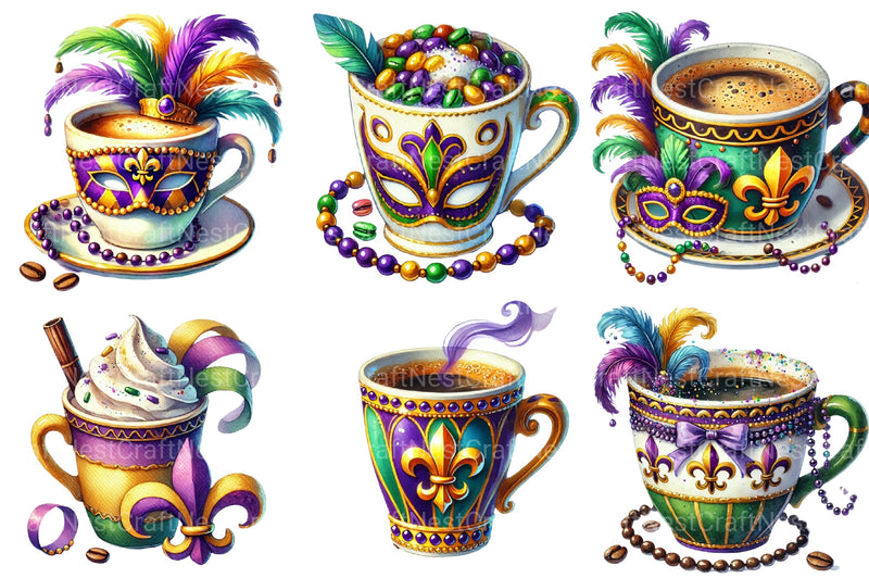 Mardi Gras Cup Clipart Bundle - CraftNest - Digital Crafting and Art