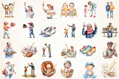Baseball Family Clipart Bundle - CraftNest - Digital Crafting and Art