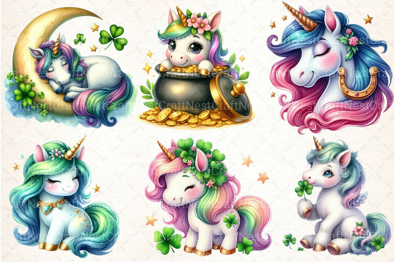 St. Patrick's Day Unicorn Clipart Bundle 22 - CraftNest - Digital Crafting and Art