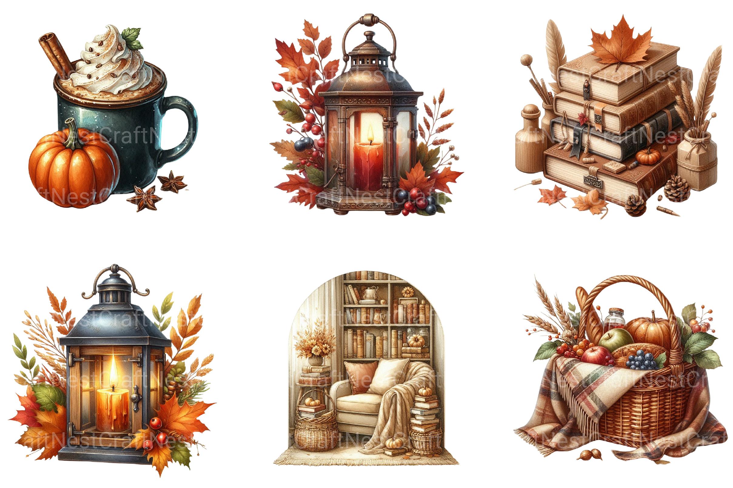 Cozy Beige Autumn Clipart - CraftNest - Digital Crafting and Art