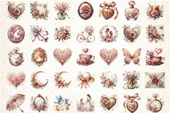 Vintage Dusty Rose Mother's Day Clipart Bundle - CraftNest - Digital Crafting and Art