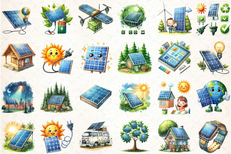 Solar Panel Clipart Bundle - CraftNest - Digital Crafting and Art
