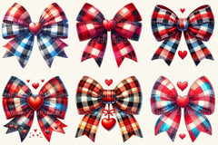 Valentine Buffalo Plaid Bow Clipart Bundle - CraftNest - Digital Crafting and Art