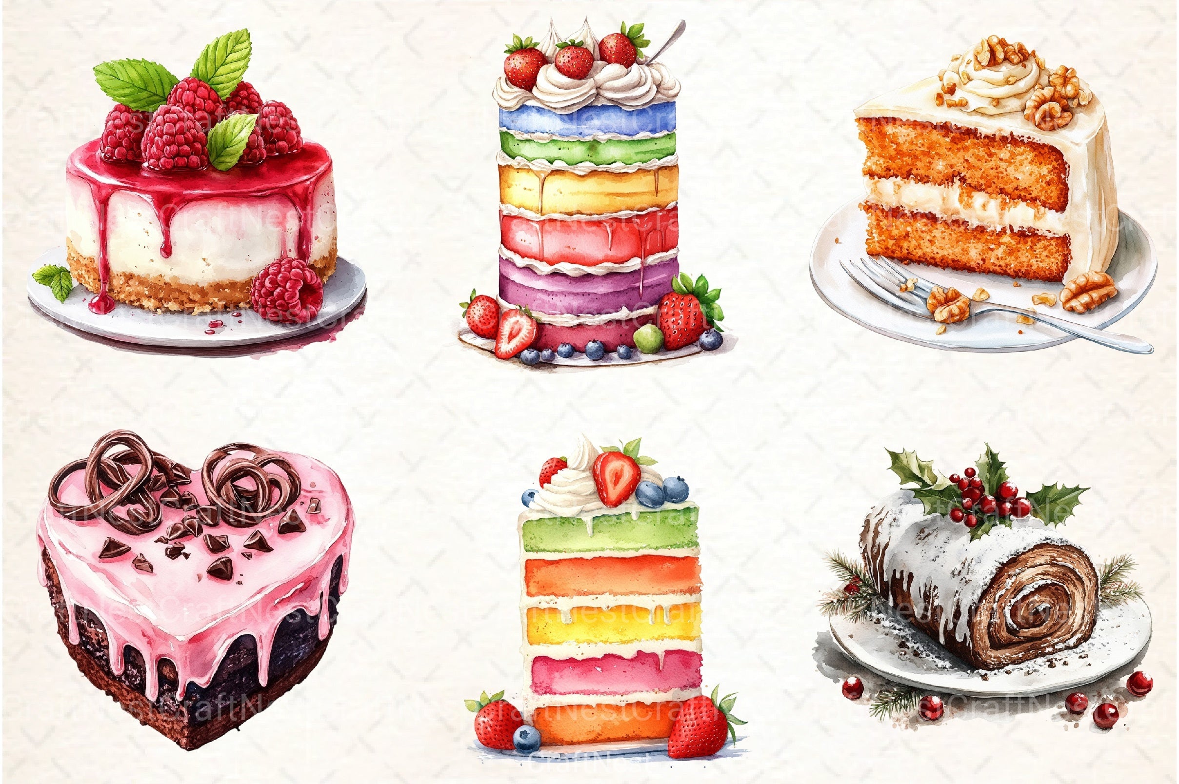 Cake Clipart Bundle 99 - CraftNest - Digital Crafting and Art