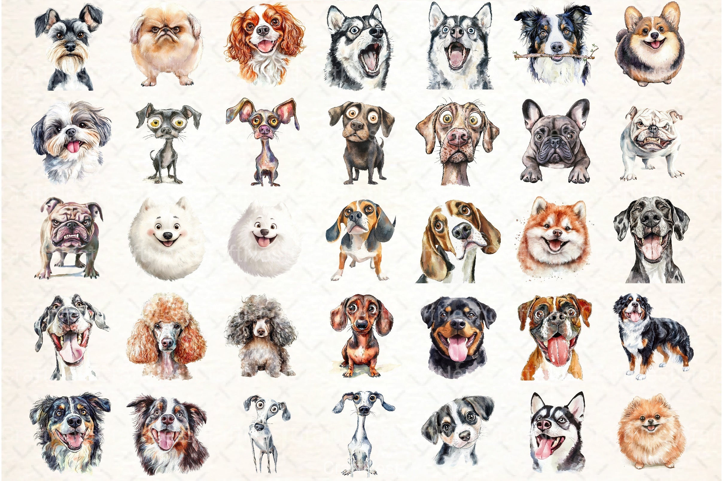 Funny Dog Clipart Bundle 99 - CraftNest - Digital Crafting and Art