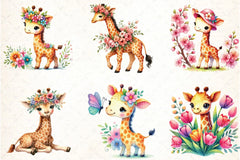 Giraffe Spring Clipart Bundle 1 - CraftNest - Digital Crafting and Art
