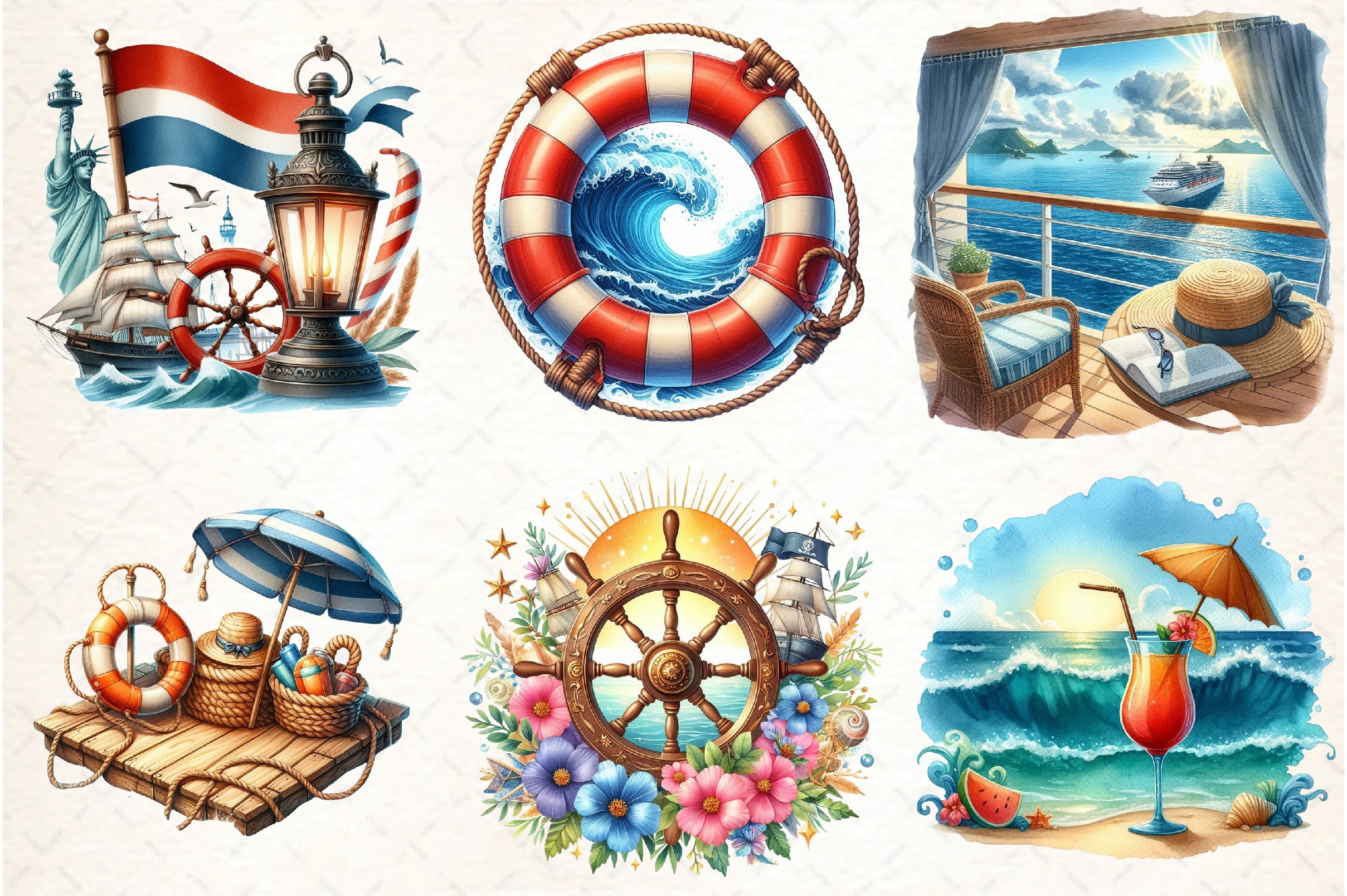 Cruise Adventure Summer Clipart Bundle