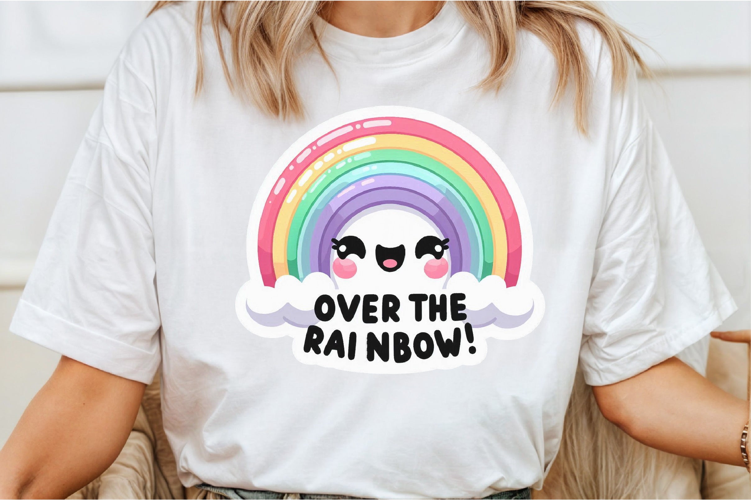 Funny Over The Rainbow Sticker Clipart Bundle