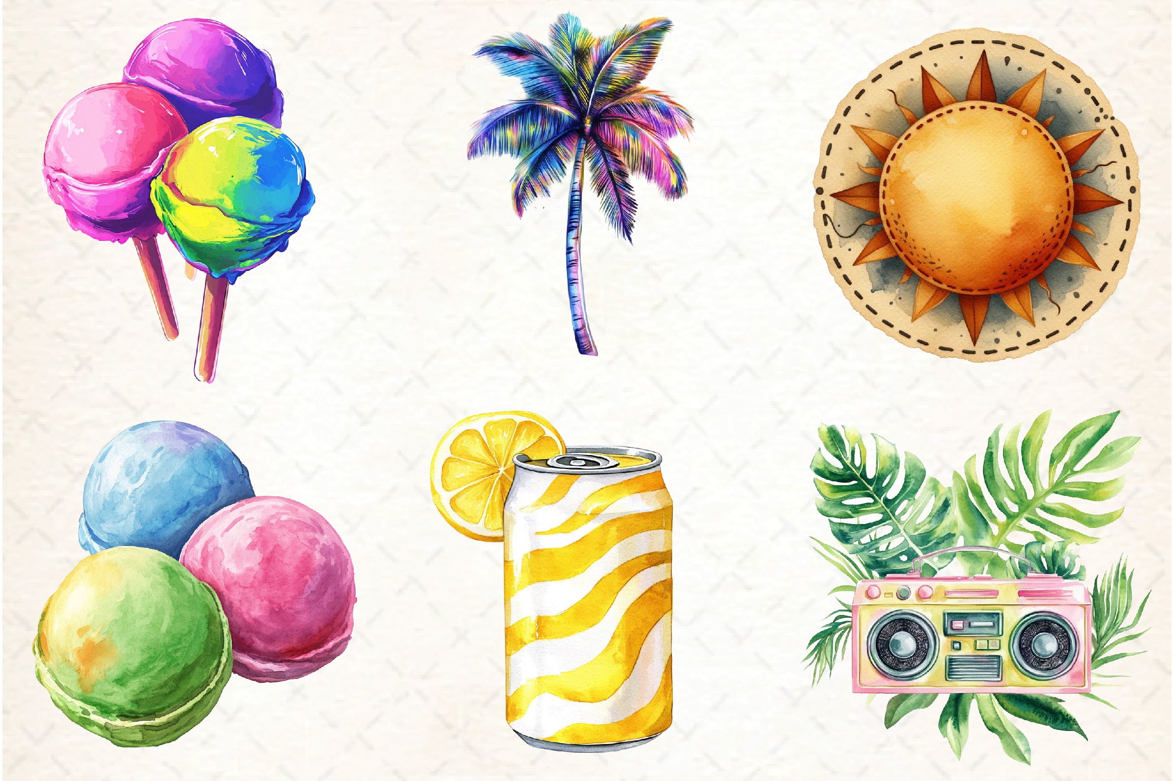 Funky Summer Clipart Bundle