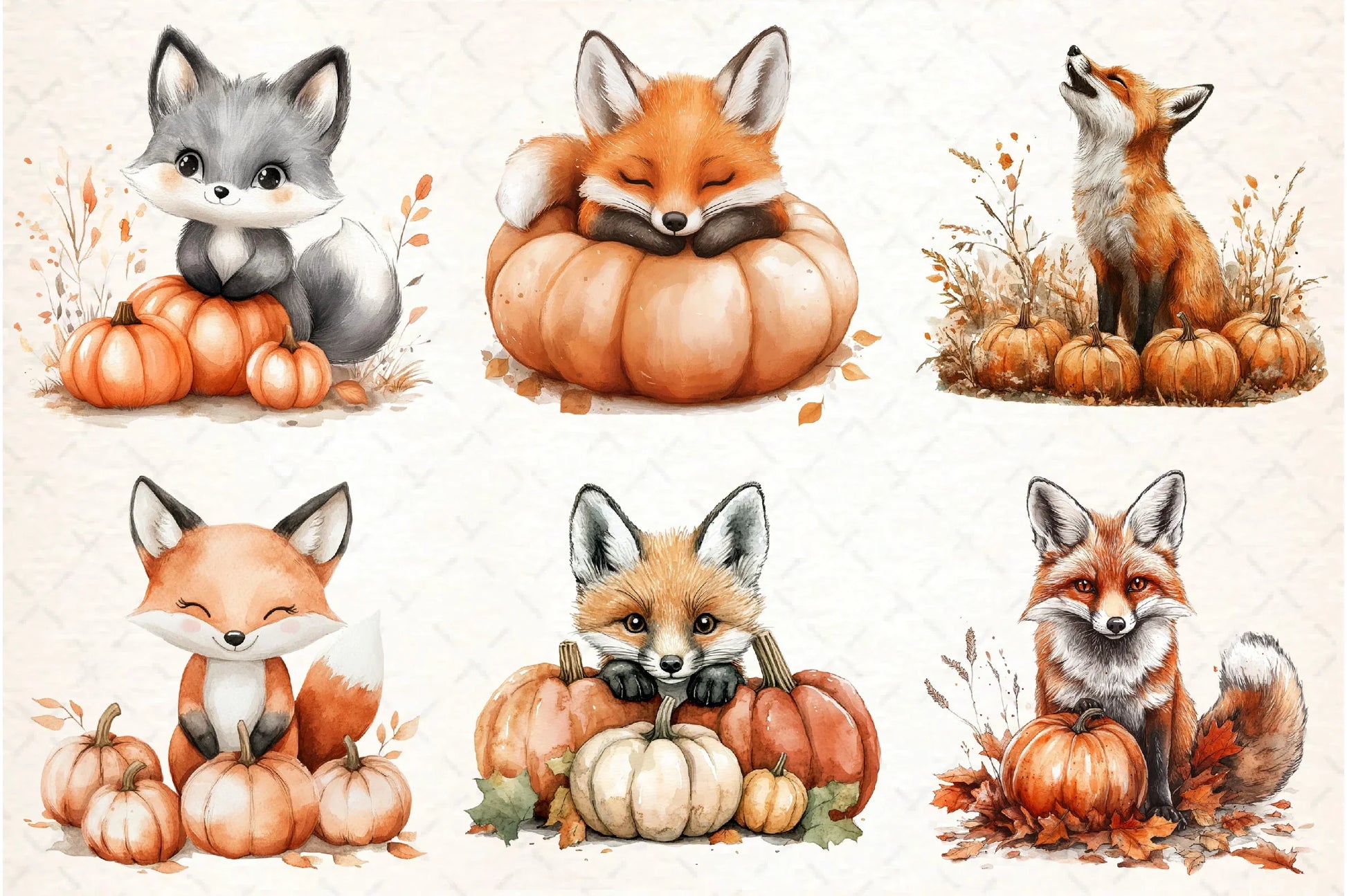 Fox with Pumpkin Patch Clipart Bundle - CraftNest - Digital Crafting and Art