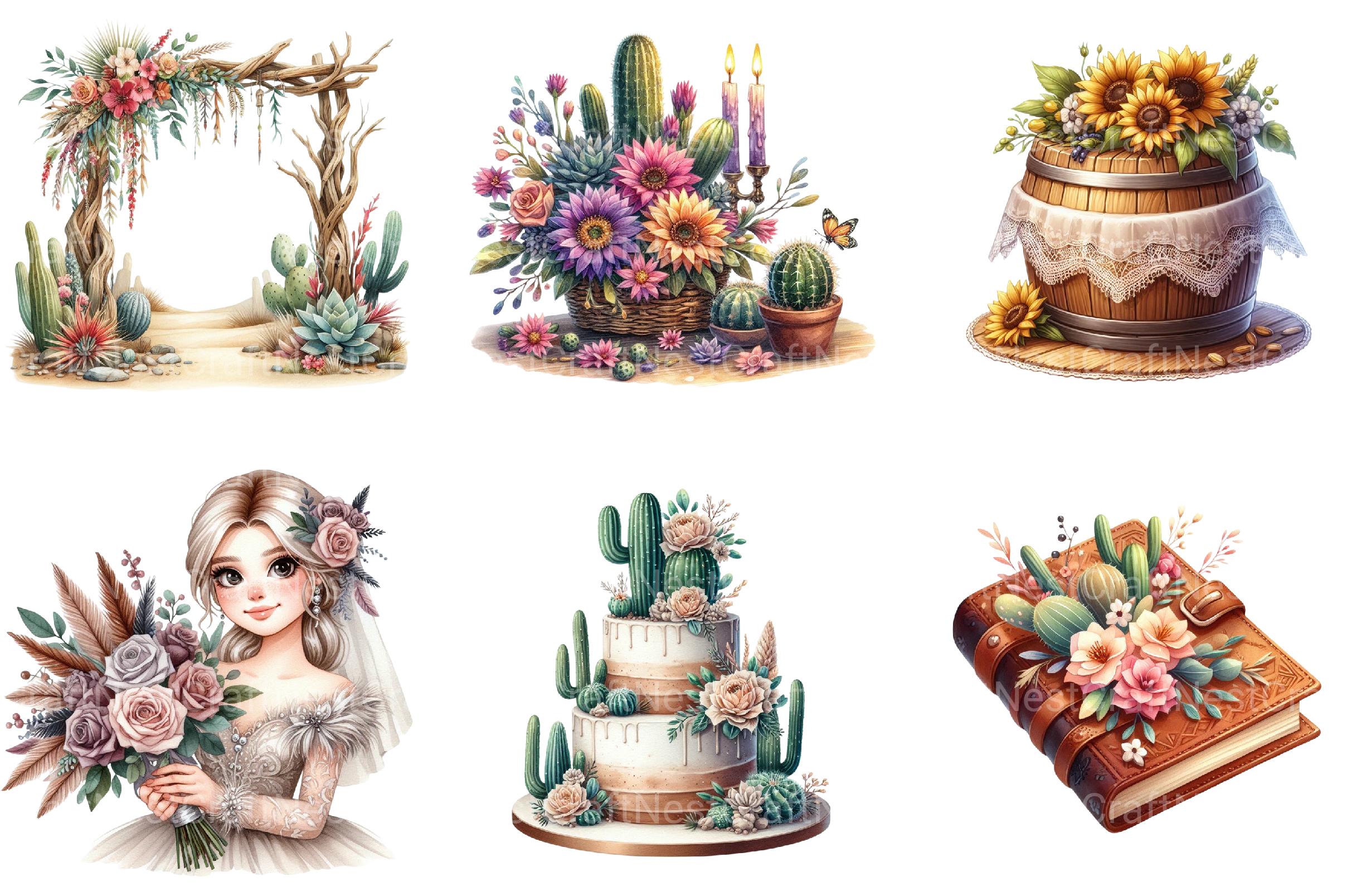 Western Boho Wedding Clipart - CraftNest - Digital Crafting and Art