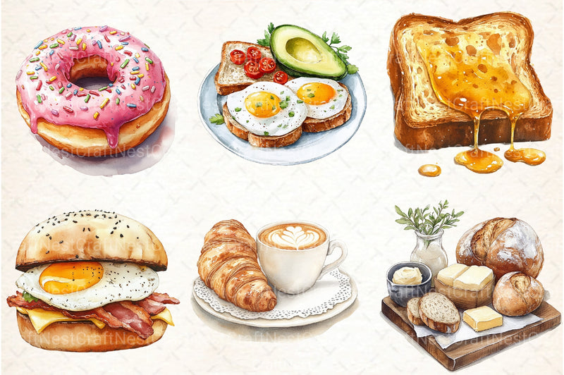 Breakfast Clipart Bundle - CraftNest - Digital Crafting and Art
