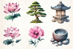 Japanese Summer Garden Clipart Bundle - CraftNest - Digital Crafting and Art