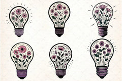 Flower Light Bulb Clipart Bundle - CraftNest - Digital Crafting and Art