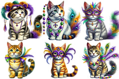 Mardi Gras Cat Clipart Bundle - CraftNest - Digital Crafting and Art