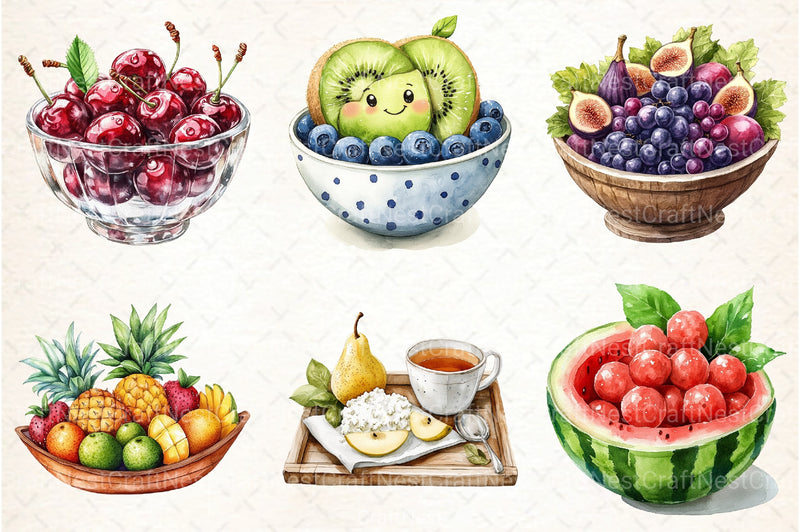 Fruit Bowl Clipart Bundle - CraftNest - Digital Crafting and Art