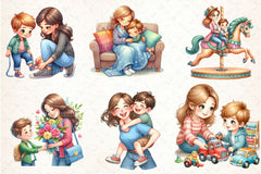 Customizable Mom and Sons Clipart Bundle - CraftNest - Digital Crafting and Art
