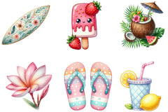 Cute Summer Beach Clipart Bundle 1 - CraftNest - Digital Crafting and Art
