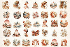 Modern Abstract Boho Art Clipart Bundle - CraftNest - Digital Crafting and Art