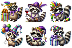 Mardi Gras Raccoon Clipart Bundle 1 - CraftNest - Digital Crafting and Art