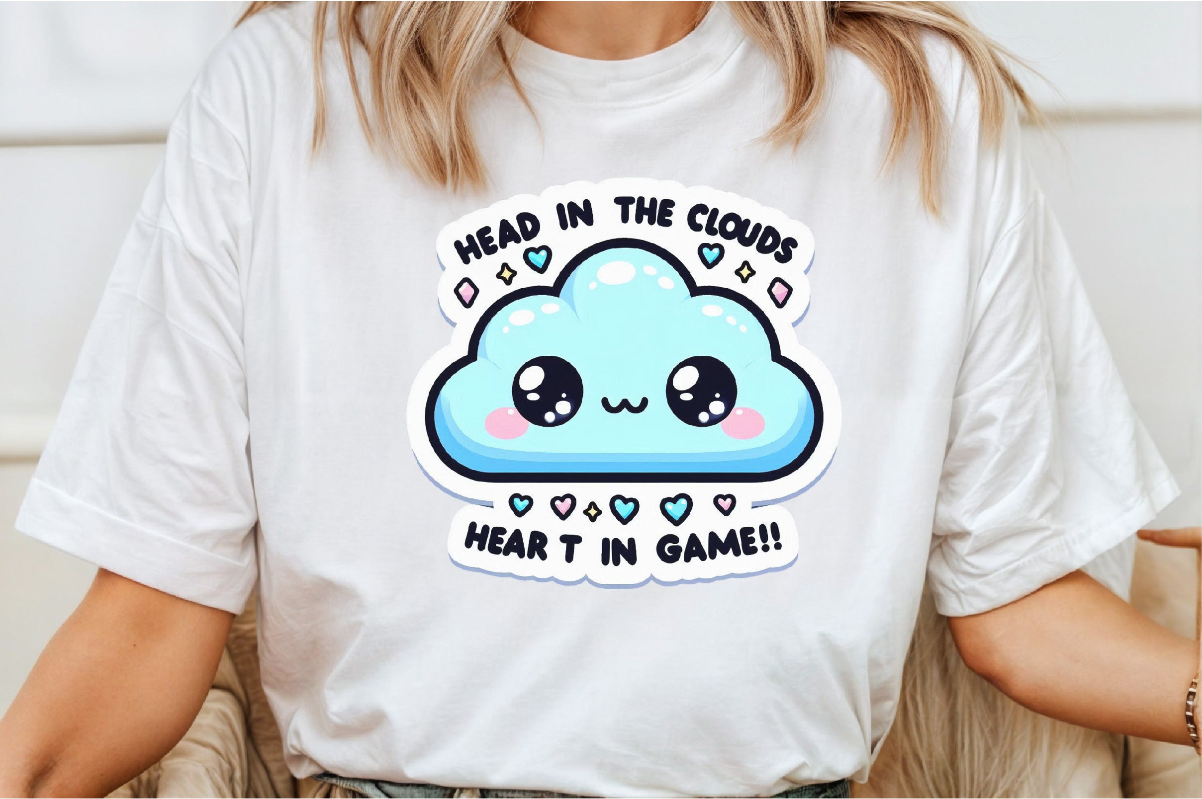 Funny Head in the Clouds Heart Game Sticker Bundle
