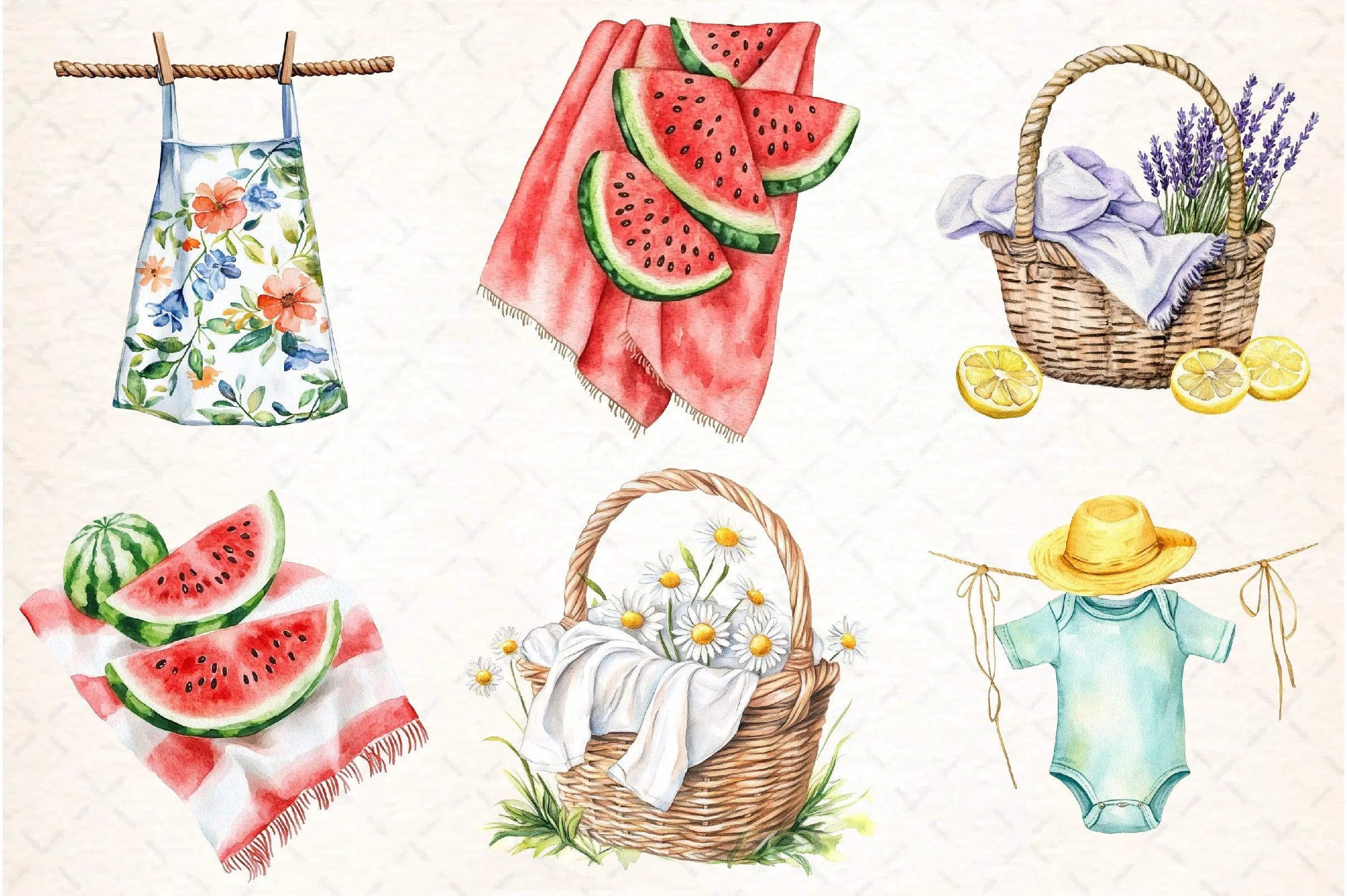 Summer Laundry Day Clipart Bundle - CraftNest - Digital Crafting and Art