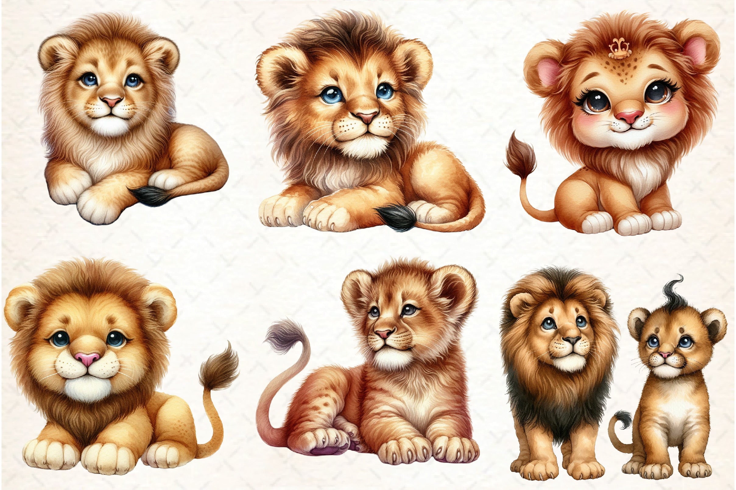 Baby Lion Clipart Bundle