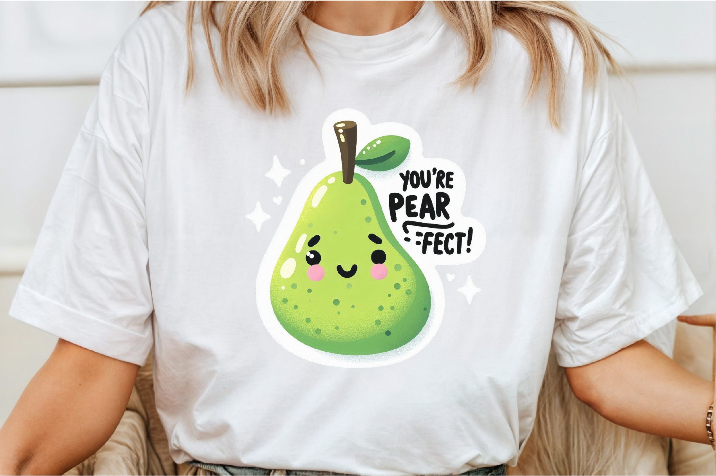 Funny You're Pear-fect Sticker Clipart Bundle