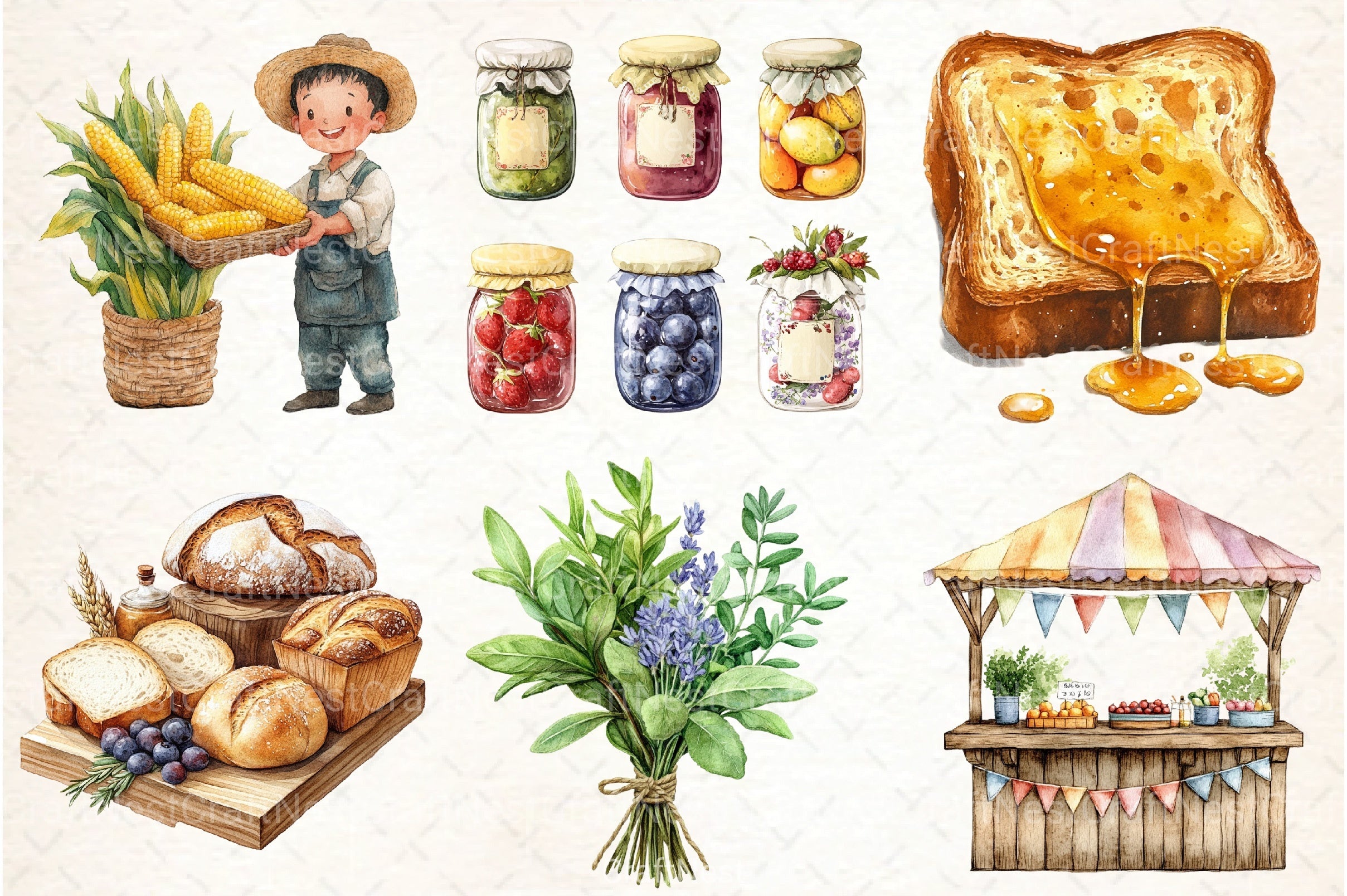 Farmer's Market Clipart Bundle 99 - CraftNest - Digital Crafting and Art