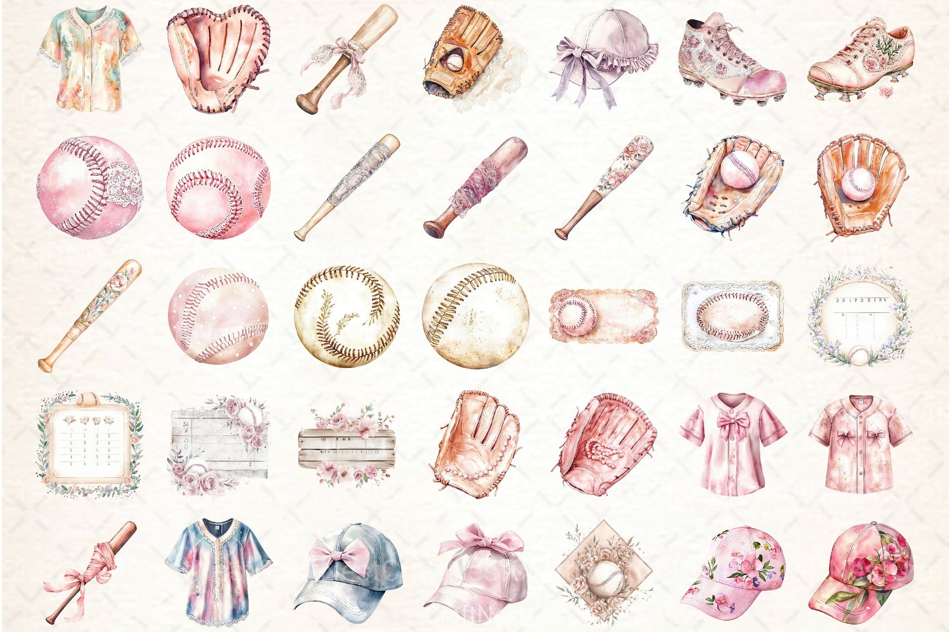 Coquette Baseball Clipart Bundle 7 - CraftNest - Digital Crafting and Art