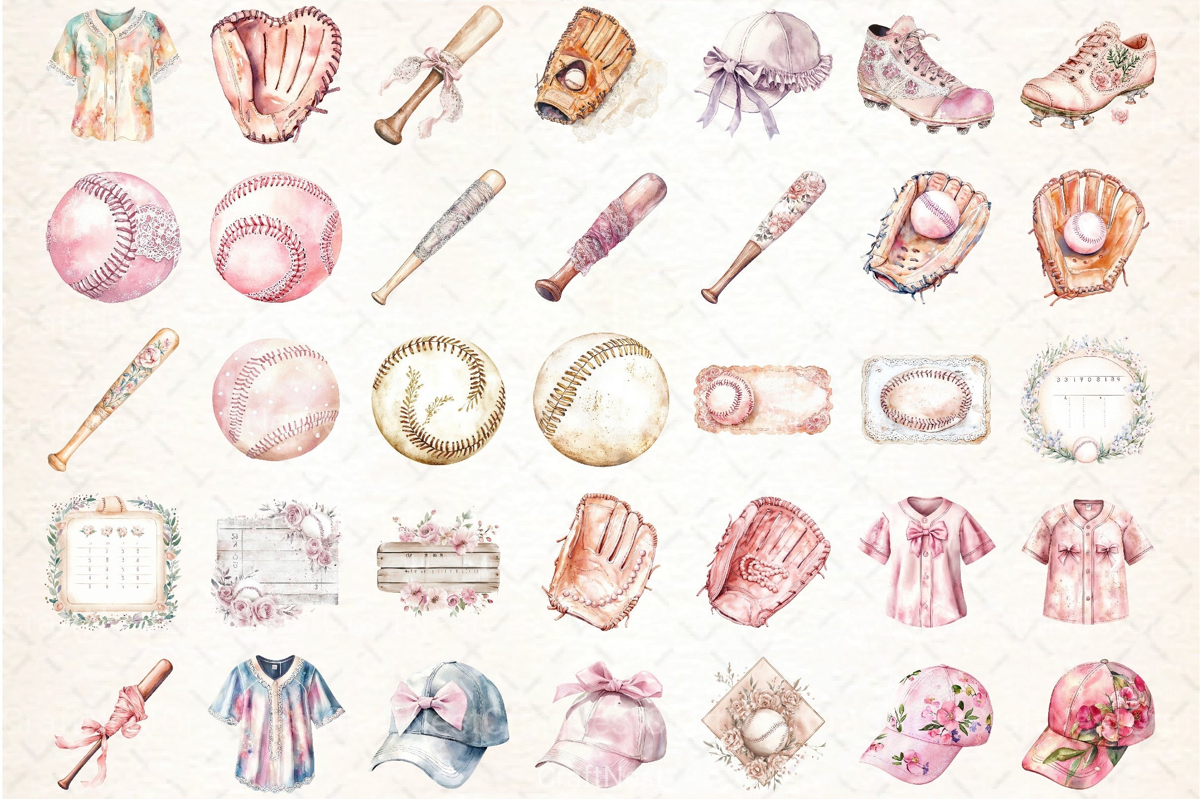 Coquette Baseball Clipart Bundle 7 - CraftNest - Digital Crafting and Art