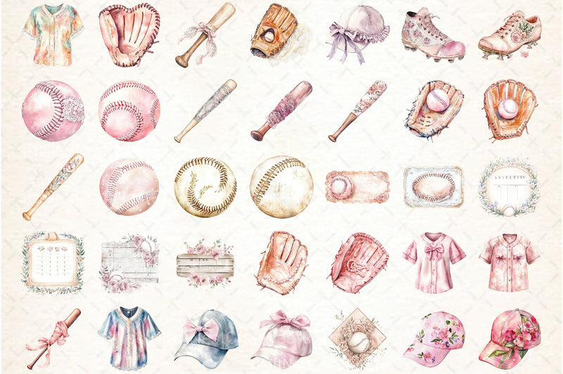 Coquette Baseball Clipart Bundle 7 - CraftNest - Digital Crafting and Art