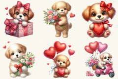 Valentine Puppy Dogs Clipart Bundle - CraftNest - Digital Crafting and Art