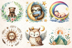 Boho Baby Doodle Clipart Bundle - CraftNest - Digital Crafting and Art