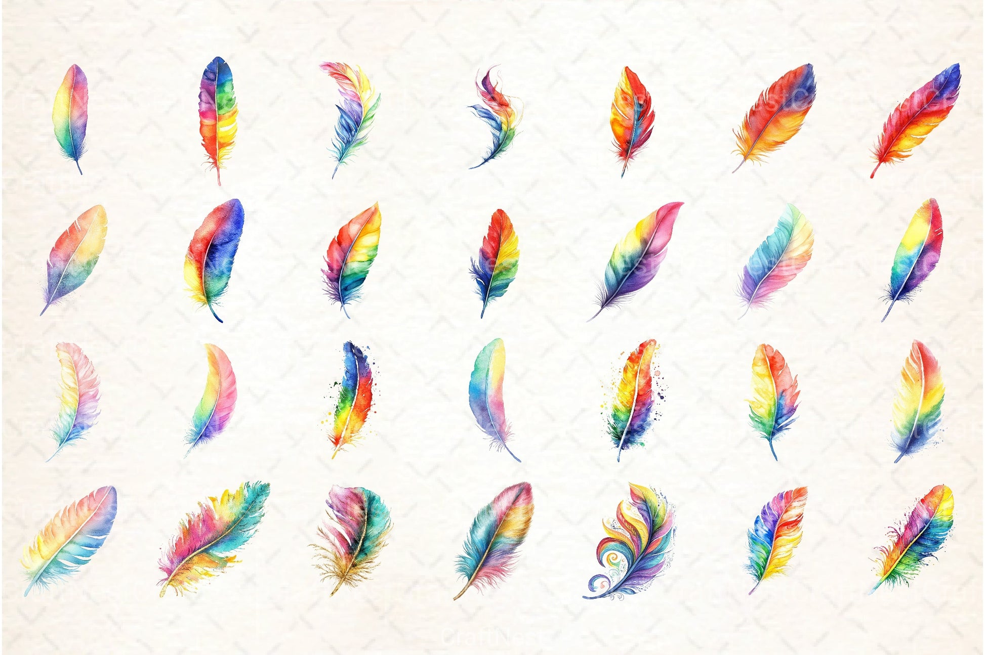 Rainbow Feathers Clipart Bundle 88 - CraftNest - Digital Crafting and Art