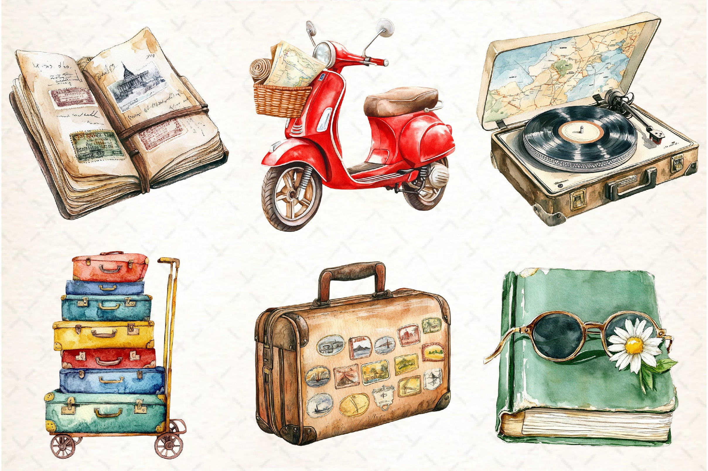Retro Travel Clipart Bundle